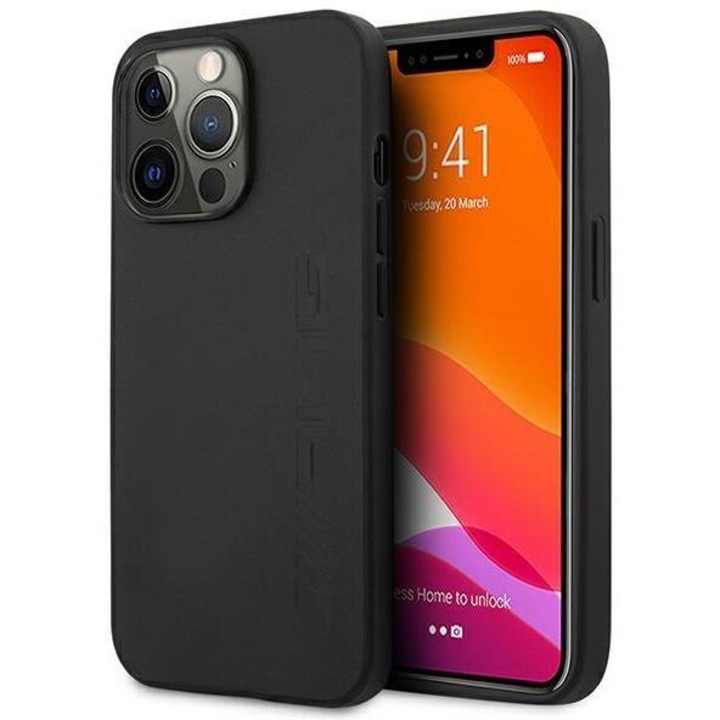 Tok AMG AMHCP13LDOLBK Leather Hot Stamped, iPhone 13 Pro / 13-hoz, fekete