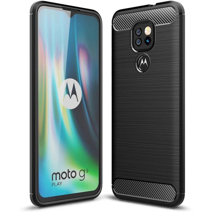 Калъф Tech-protect Tpucarbon, за Motorola Moto G9 Play/E7 Plus, черен
