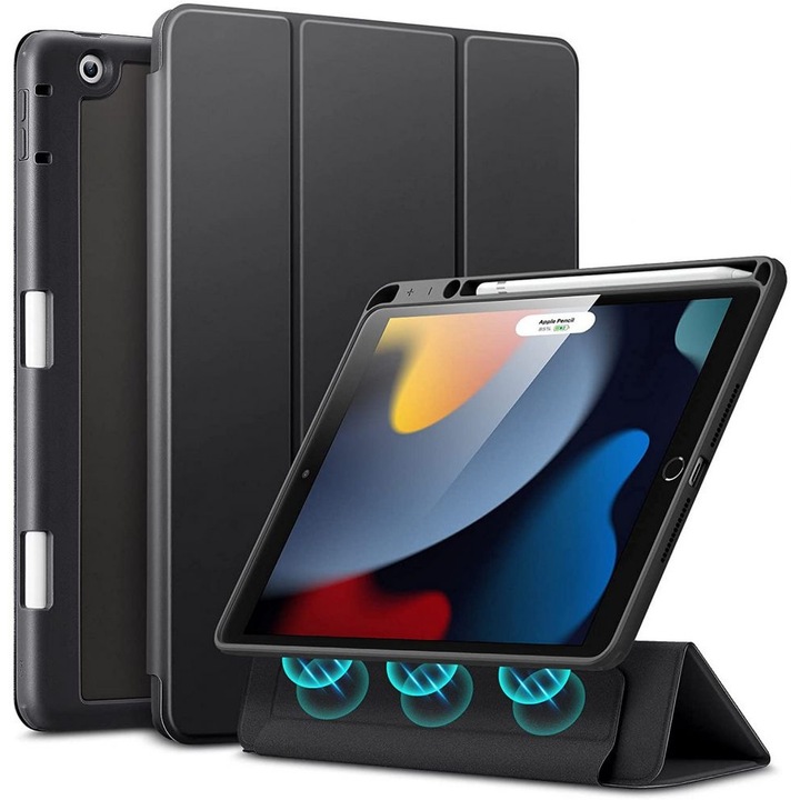 Калъф ESR Rebound Hybrid, за Apple iPad 10.2 2019/2020/2021 7, 8, 9, черен