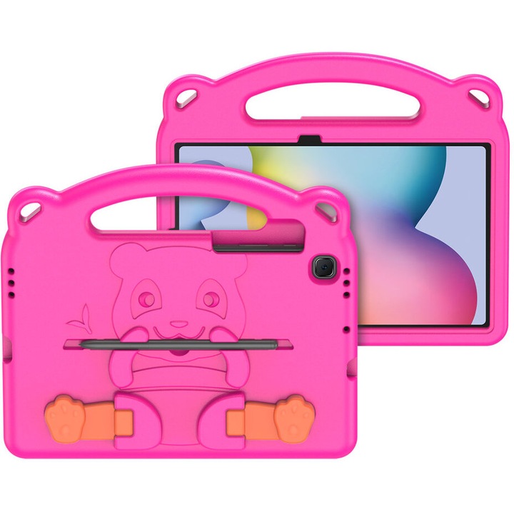 Husa DUX Ducis Panda, pentru Samsung Galaxy Tab S6 Lite, cu spatiu pentru un stylus, roz