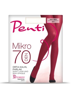 Penti - Плътен дамски чорапогащник от микрофибър Micro 70 Den, Бял