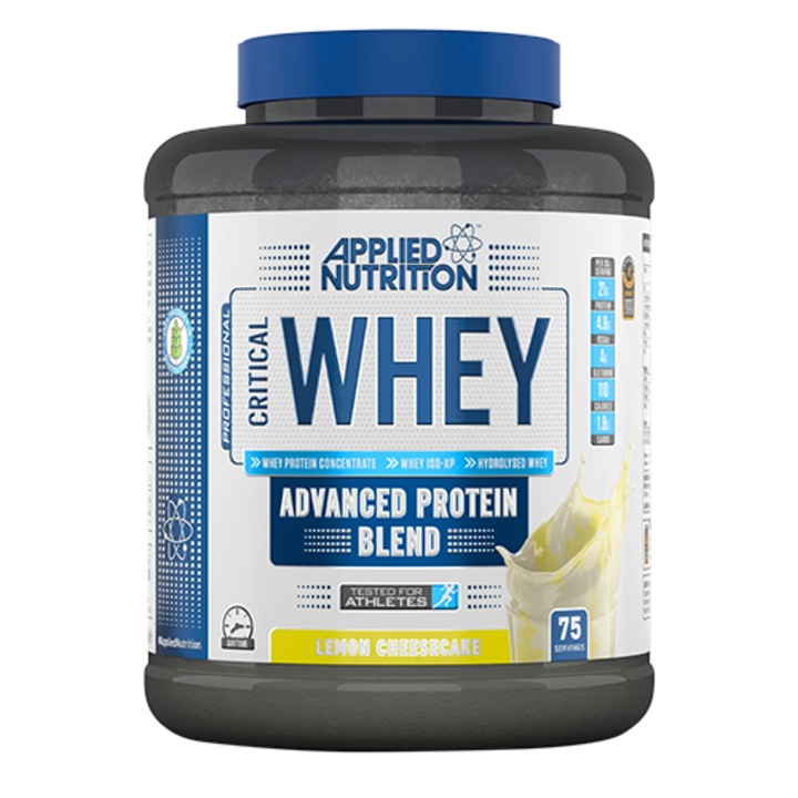 Суроватъчен протеин Applied Nutrition Critical WHEY Lemon Cheesecake, С вкус на лимонов чийзкейк, 2.27kg