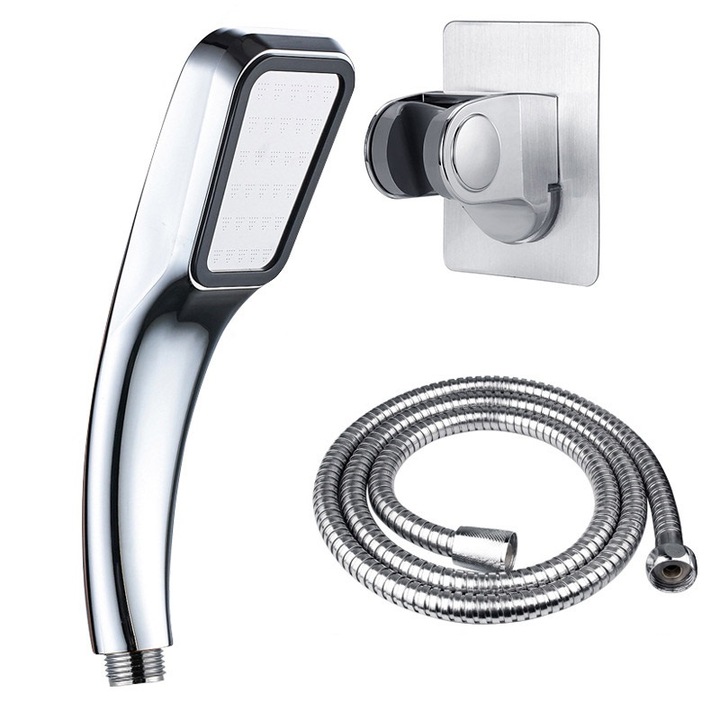 Комплект с подвижен душ Aquaware, Подходящ при ниско налягане, С 300 дюзи, Хром