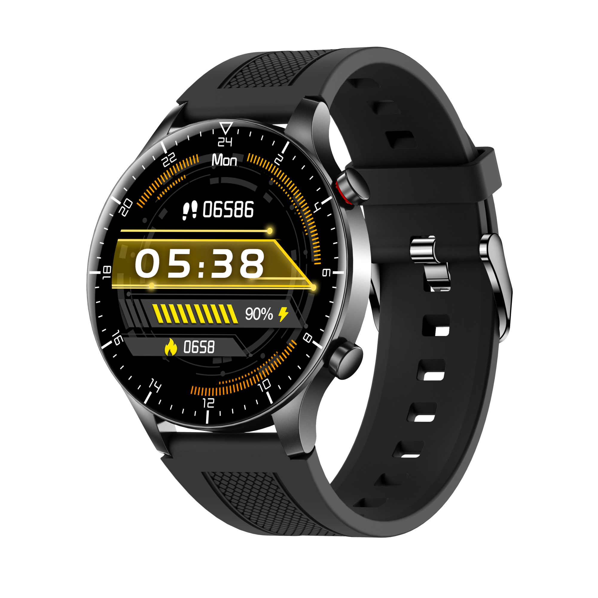 Ceas Smartwatch PowerLocus PW7 Bluetooth, curea silicon, Negru