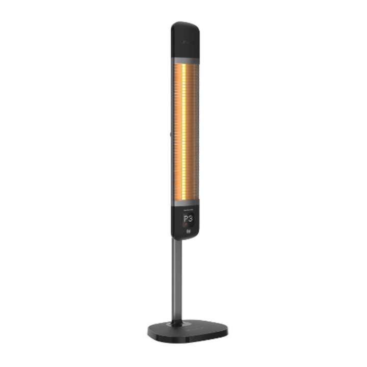Инфрачервен отоплител LUXEVA SMART 2500-FR, 2500W, с Електронен термостат, Дистанционно, Wi-Fi, 6 степени на мощност, Черен