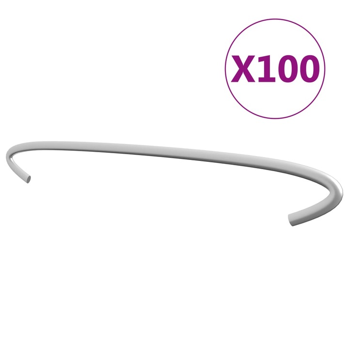 vidaXL 100 db horganyzott acél gabionhorog 30 cm 2.7 kg