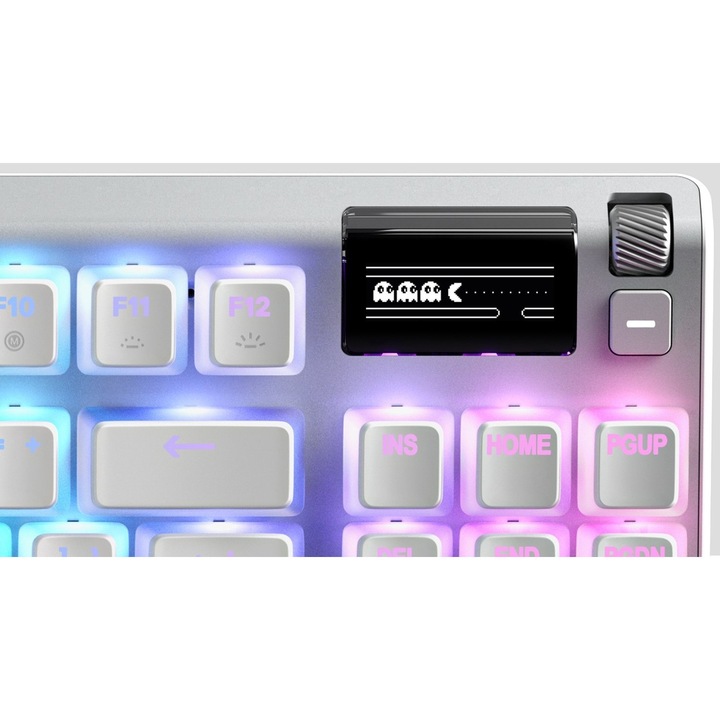 Геймърска клавиатура SteelSeries Apex 7 Ghost TKL Red, Бял, USB
