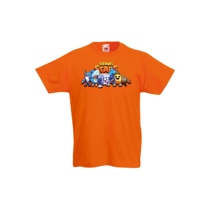 Gyermek póló Brawl Stars Rövid ujjú Tralala Brawl Stars Brawl Stars Heroes, Narancssárga