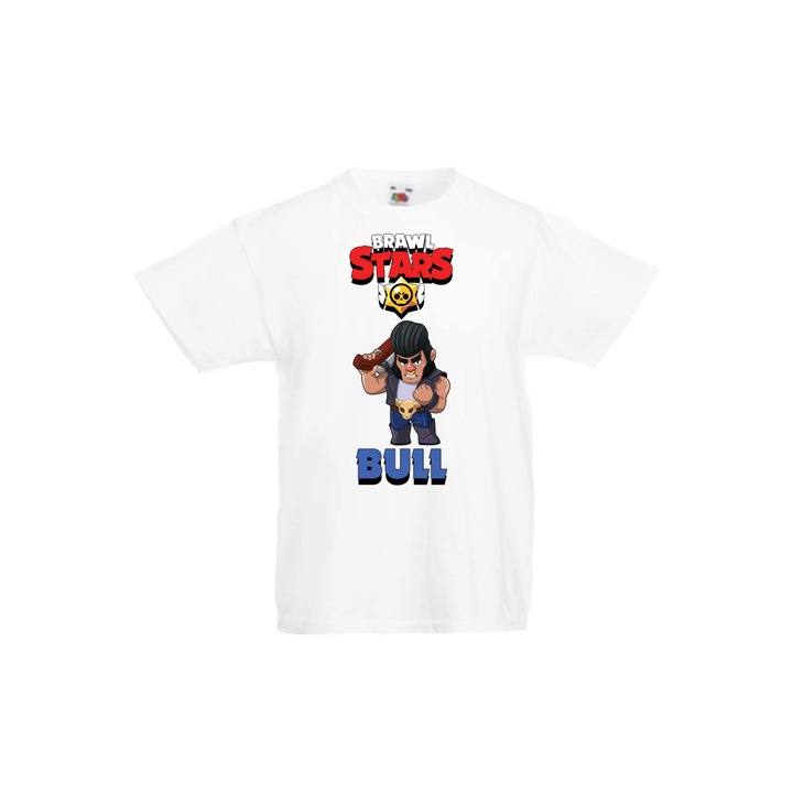 Tricou copii Brawl Stars Bull, Alb