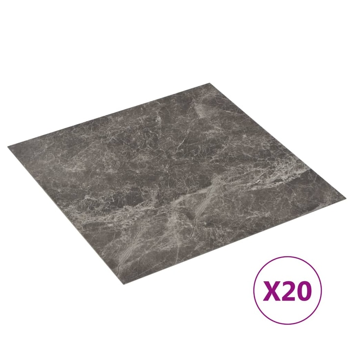 vidaXL 20 db fekete márvány mintás öntapadó PVC padlólap 1,86 m² 330172