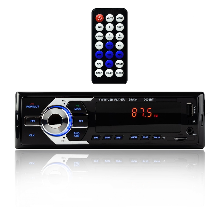 Bluetooth autórádió távirányítóval, MP3 lejátszás, USB/SD porttal