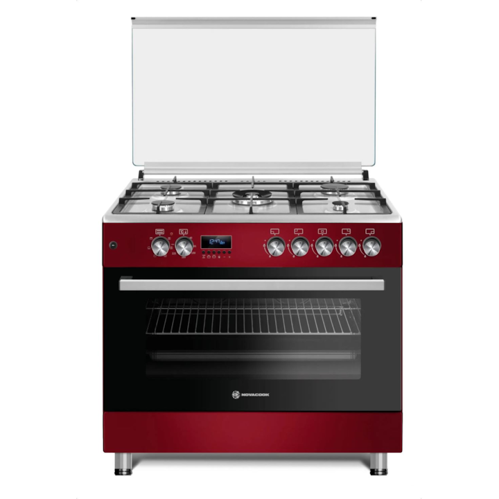 Готварска печка Novacook EL90 Exclusive Line Burgundy Gas - Electric 90X60