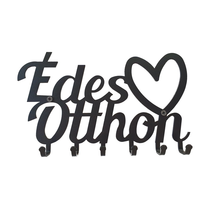 Édes otthon fém kulcstartó 6 akasztóval