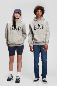 GAP, Hanorac cu logo supradimensionat, Gri melange/Bleumarin/Alb GAP, Hanorac cu logo supradimensionat, Gri melange/Bleumarin/Alb