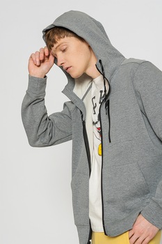 GAP, Hanorac cu fermoar si buzunare, Gri deschis melange GAP, Hanorac cu fermoar si buzunare, Gri deschis melange