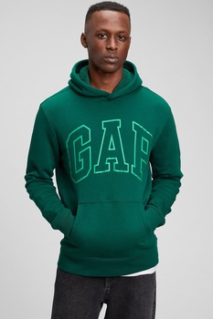 GAP, Hanorac cu logo si buzunar kangaroo, Verde GAP, Hanorac cu logo si buzunar kangaroo, Verde