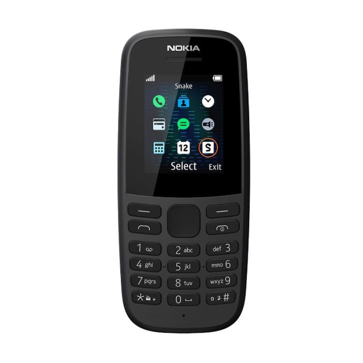 Мобилен телефон Nokia 105, Dual SIM, Black