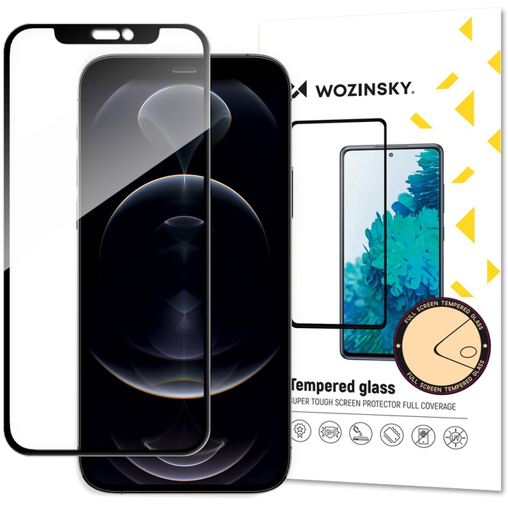 Протектор Wozinsky Tempered Glass Full с рамка за iPhone 13 Pro / iPhone 13, черен