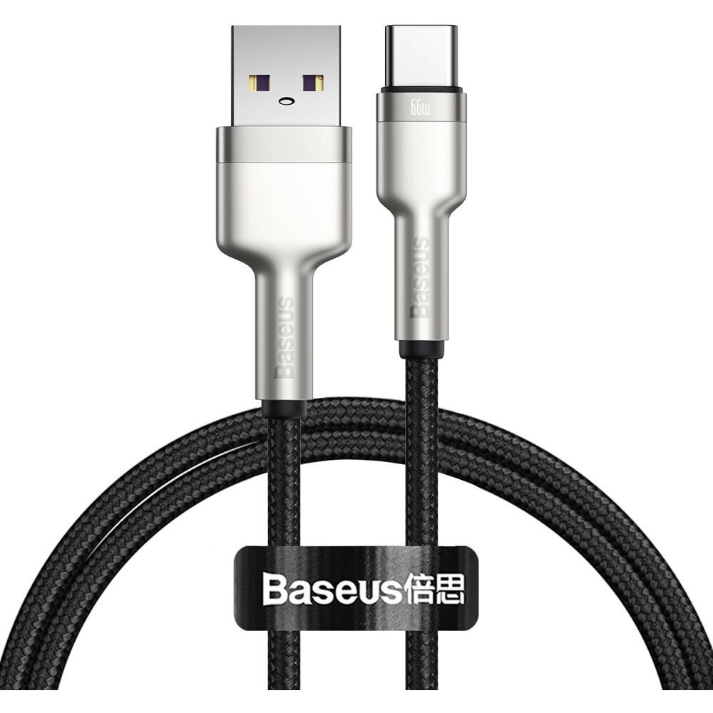 Cablu, Baseus, USB la USB-C, 66W, 1m, negru