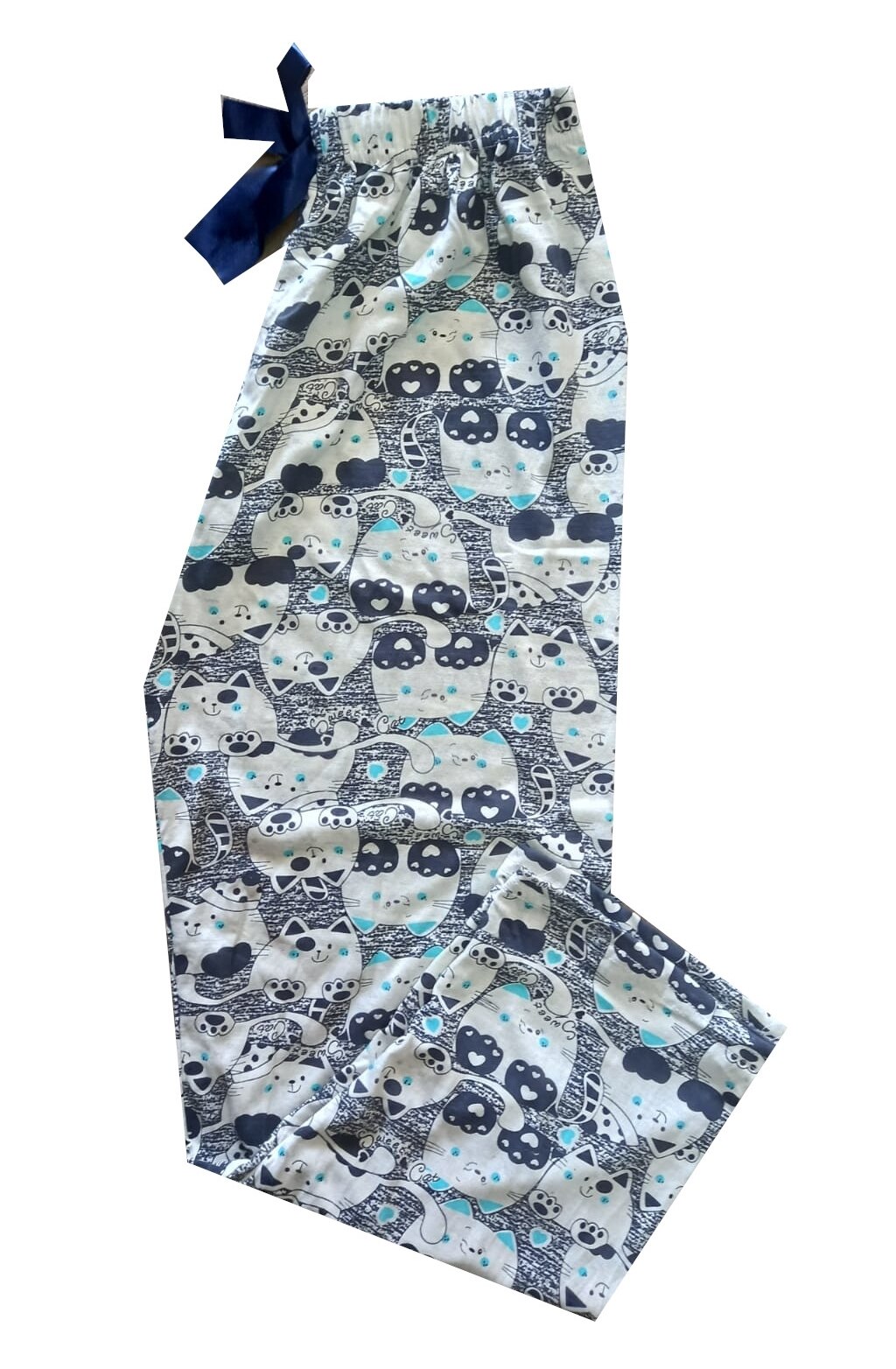 Pantaloni lungi de pijama,imprimeu pisicute, Blumarin
