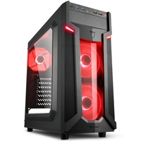 Carcasa Sharkoon VG6-W Red, Mid-Tower, fara sursa, ATX, Red