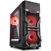 Carcasa Sharkoon VG7-W Red, Mid-Tower, fara sursa, ATX, Red