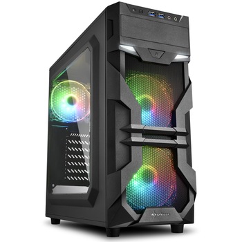 Carcasa Sharkoon VG7-W RGB, Mid-Tower, fara sursa, ATX, Black Carcasa Sharkoon VG7-W RGB, Mid-Tower, fara sursa, ATX, Black