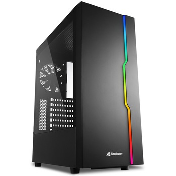 Carcasa Sharkoon RGB Slider Black, Mid-Tower, fara sursa, ATX, Black Carcasa Sharkoon RGB Slider Black, Mid-Tower, fara sursa, ATX, Black