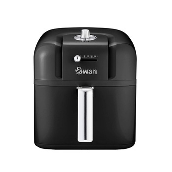 Friteuza cu aer cald Swan SD10510B, putere 900W, capacitate 6L, functie de oprire automata, cronometru, senzor de pornire, design retro, culoare negru Friteuza cu aer cald Swan SD10510B, putere 900W, capacitate 6L, functie de oprire automata, cronometru, senzor de pornire, design retro, culoare negru
