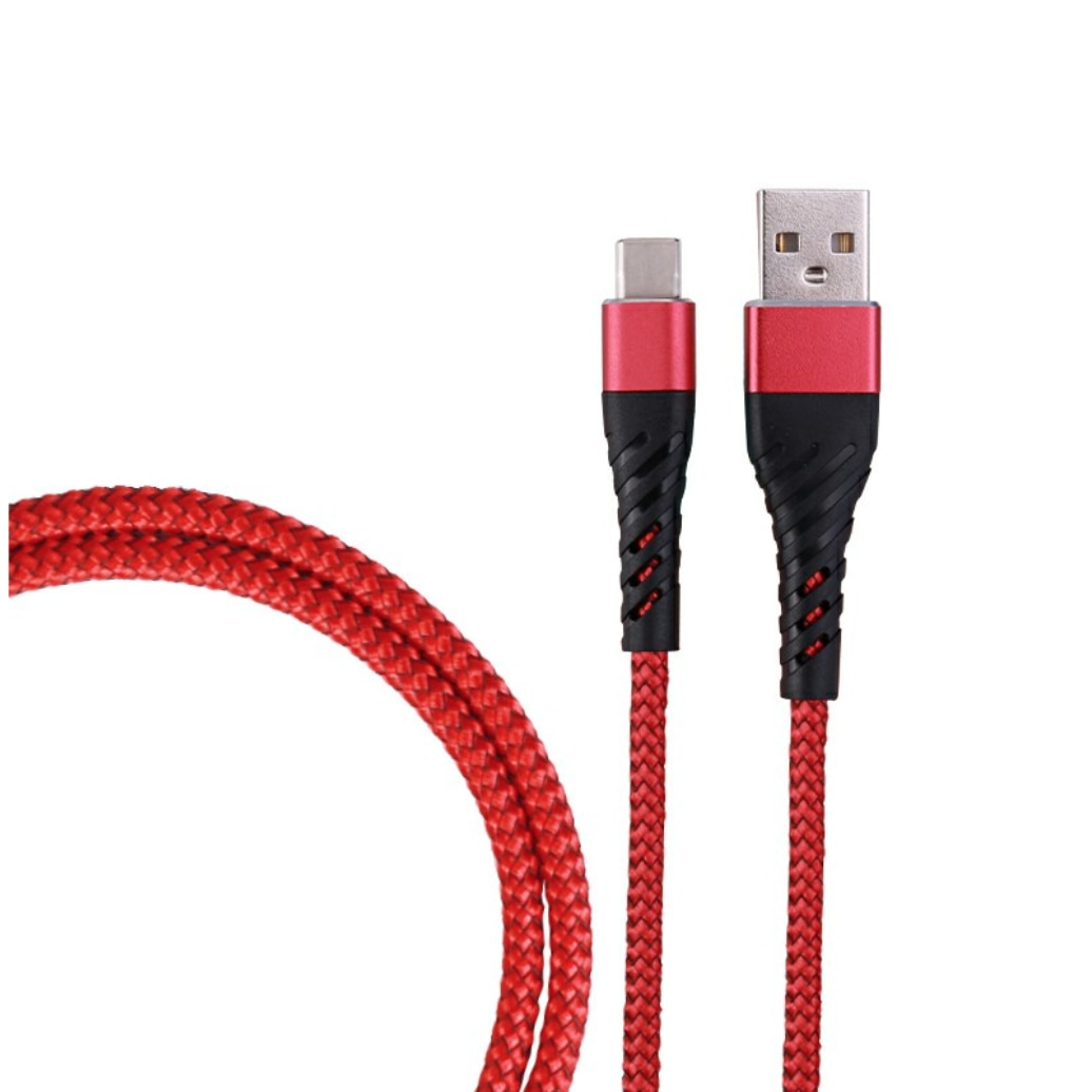 Cablu de incarcare USB la USB-C / Type-C, lungime 1M, Rosu