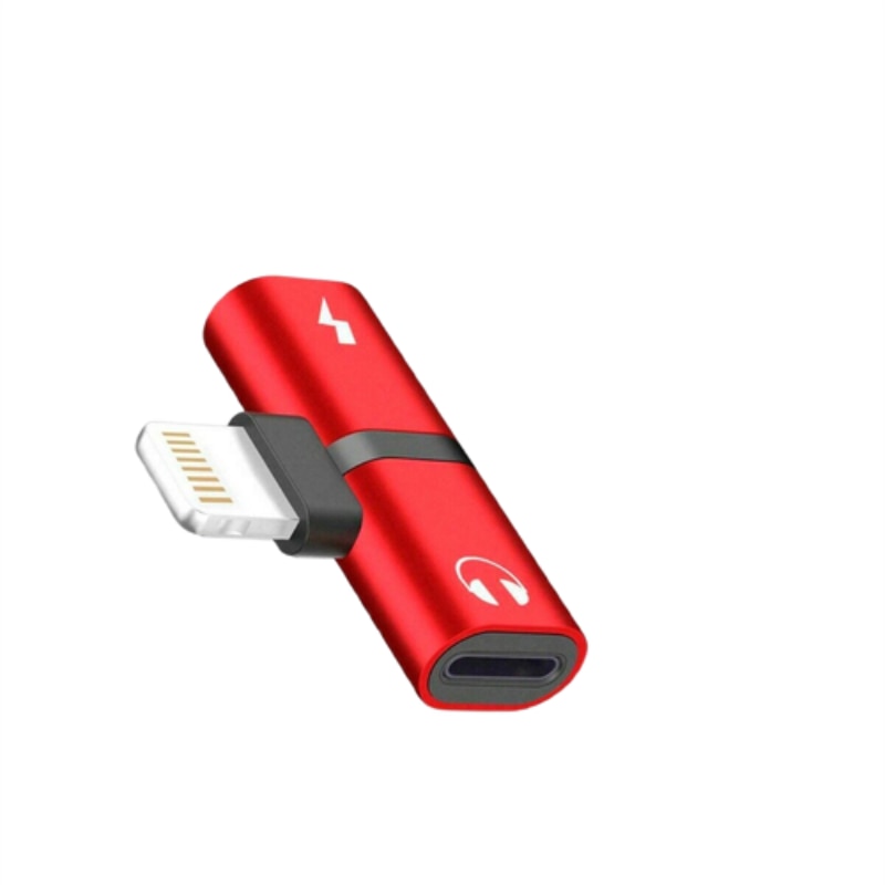 Adaptor splitter 2in1 pentru iPhone/iPad, casti si charger