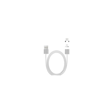 Cablu de date magnetic cu Micro USB si Lightning 1m, silver Cablu de date magnetic cu Micro USB si Lightning 1m, silver