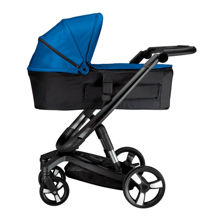 Детска количка Bebumi Space 2 in 1, Син, Черна рамка