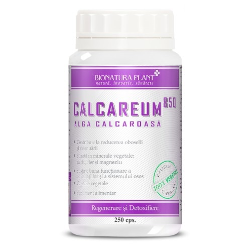 Supliment nutritiv, Calcareum 850, Bionatura Plant, Flacon 250 capsule