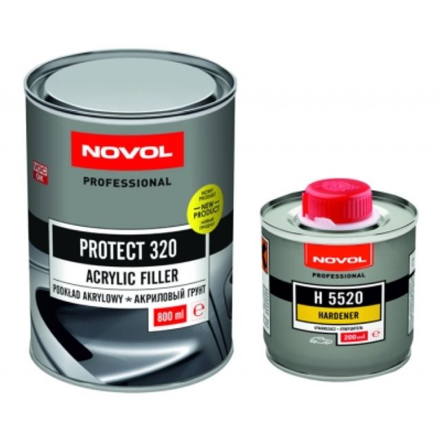 Set Novol Fuller Protect 320, grund gri 0.80L si intaritor H5520 0.20L