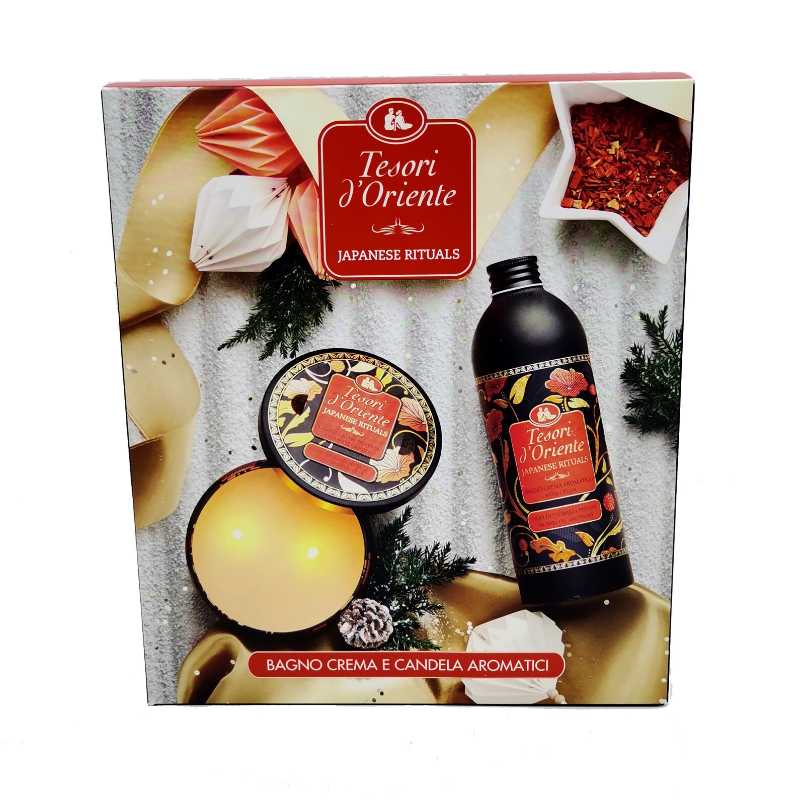 Set gel de dus si lumanare, Tesori D'Oriente, Ritualuri Japoneze, 500ml si 200g