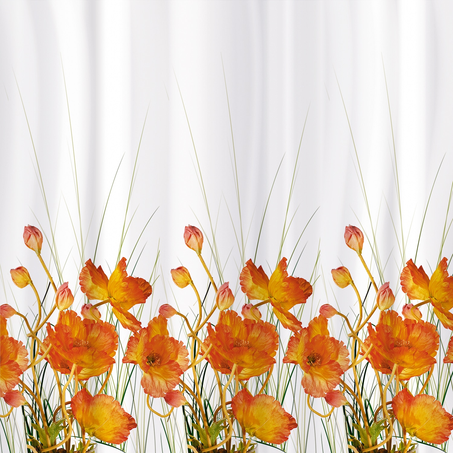 Perdea dus, French Poppies, impermeabila, 180 x 180 cm, Tatkraft