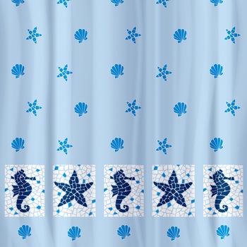 Perdea dus, Marine Motifs, impermeabila, textila, 180 x 180 cm, Tatkraft Perdea dus, Marine Motifs, impermeabila, textila, 180 x 180 cm, Tatkraft