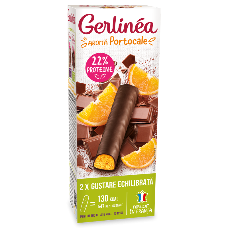 Batoane energizante Gerlinea Mini Pack, Ciocolata si portocale, 3x 62 g