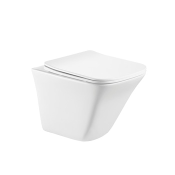 Set vas WC suspendat, Belbagno, Seria Marmi Rimless, cu capac Duroplast, inchidere lenta, Ceramica, Alb, 500 mm Set vas WC suspendat, Belbagno, Seria Marmi Rimless, cu capac Duroplast, inchidere lenta, Ceramica, Alb, 500 mm