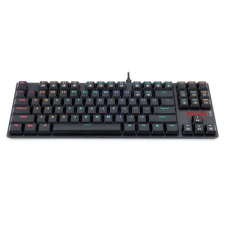 Tastatura, Redragon, K607RGB, pentru jocuri, USB, mecanica cu iluminare de fundal RGB, Negru
