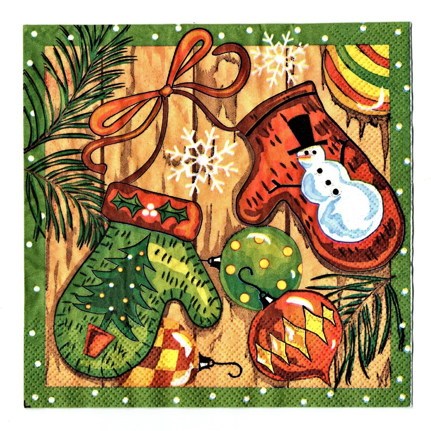 Pachet Servetele de Craciun Masa 20 buc Manusi Colorate