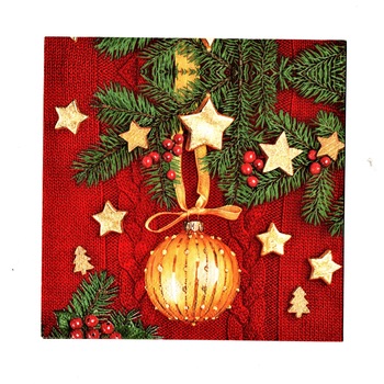 Pachet Servetele de Craciun Masa 20 buc Glob Auriu pe Visiniu Pachet Servetele de Craciun Masa 20 buc Glob Auriu pe Visiniu