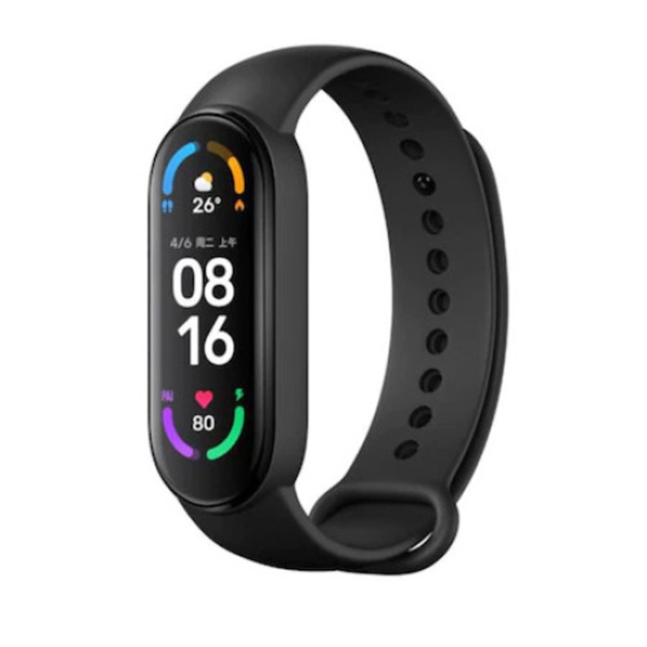 Bratara fitness, Smart, Puls, Oxigen, Pasi, Negru