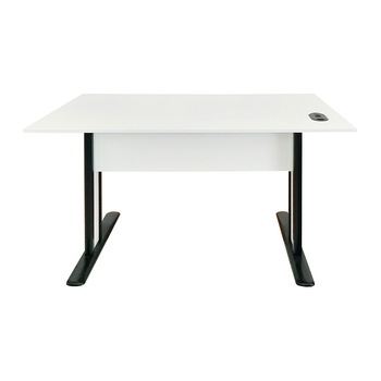 Birou Ioana blat simplu, pal alb, picior negru, 1345x680 x 750 mm Birou Ioana blat simplu, pal alb, picior negru, 1345x680 x 750 mm