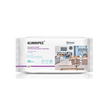 Servetele umede dezinfectante pentru suprafete, KLINWIPES, 80 bucati Servetele umede dezinfectante pentru suprafete, KLINWIPES, 80 bucati