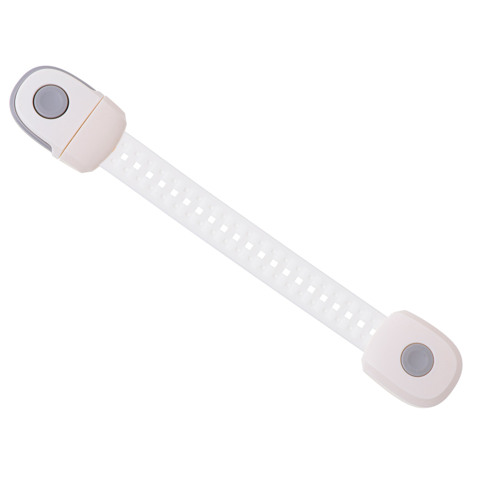 Siguranta alba pentru copii, Zola®, pentru dulap, frigider, sertare, cu banda adeziva din spuma, lungime totala 24.5 cm