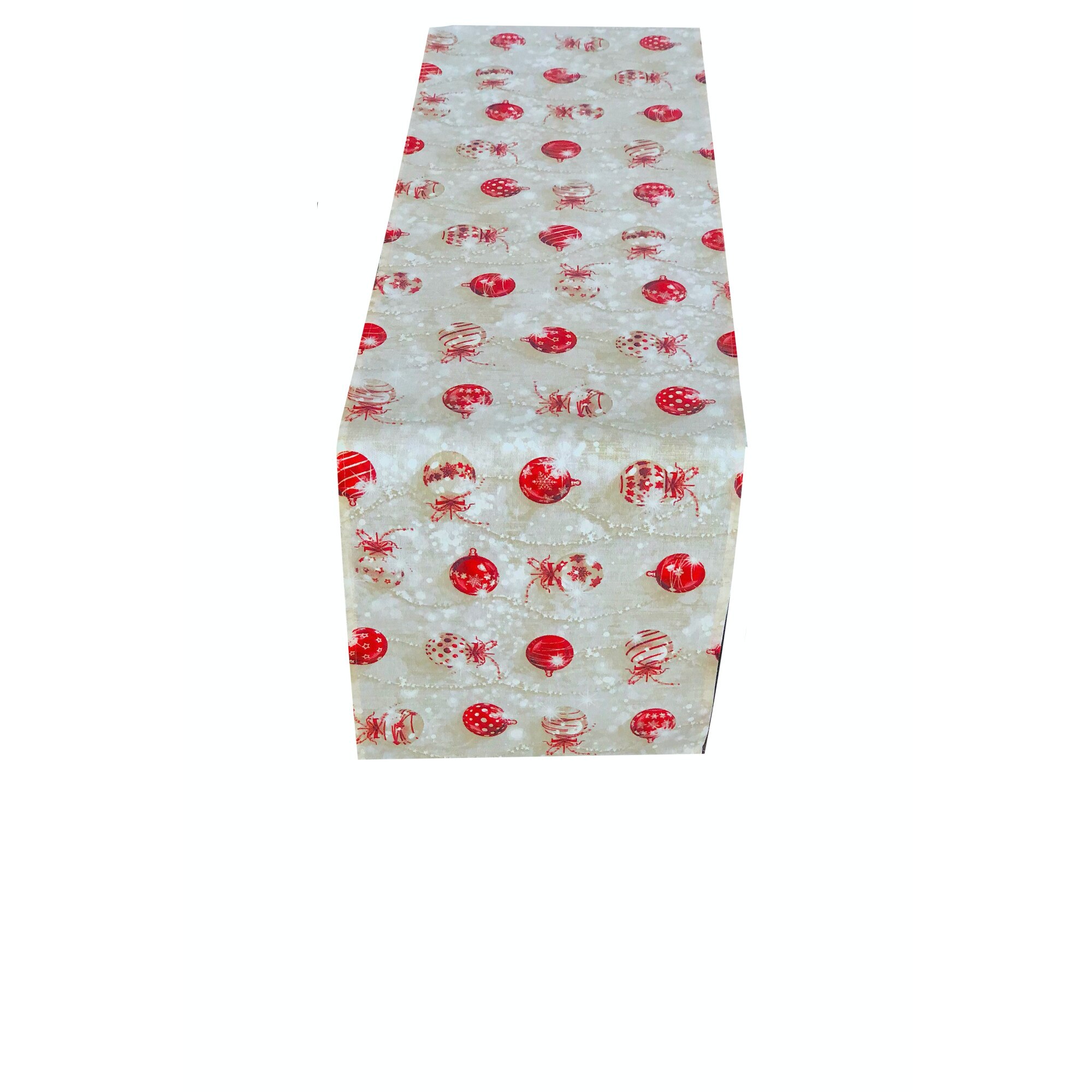 Fata de masa, Traversa globuri rosu Craciun, 30 x 220 cm