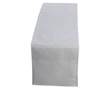 Fata de masa, Traversa simplu uni argintiu Craciun, 30 x 220 cm Fata de masa, Traversa simplu uni argintiu Craciun, 30 x 220 cm