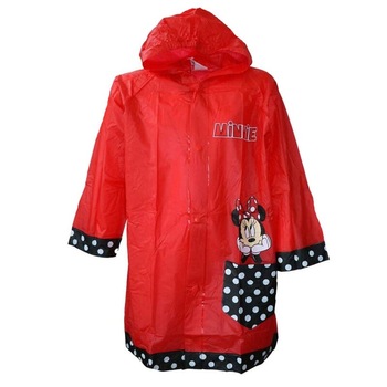 Pelerina de ploaie Minnie, PVC, cu imprimeu, rosie 98-104 CM Pelerina de ploaie Minnie, PVC, cu imprimeu, rosie 98-104 CM